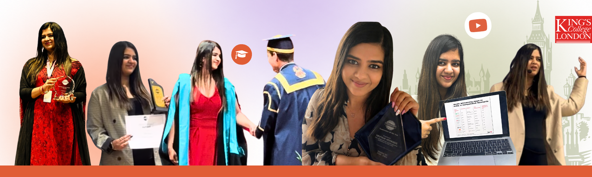 Devyani Koparde — awards, King's College London graduation, speaking on stage and on YouTube